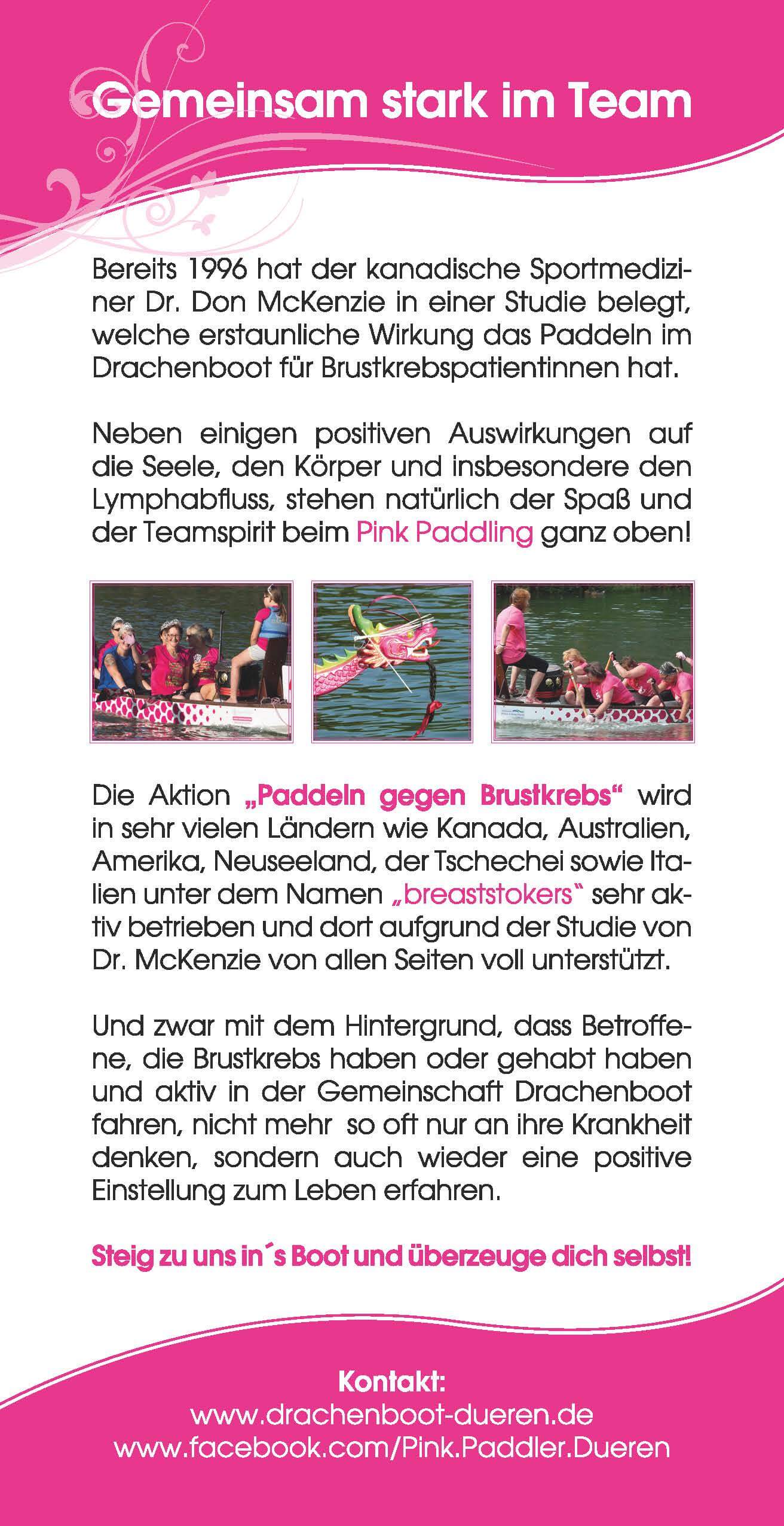 Pink-Paddler-Düren - Paddeln gegen Brustkrebs