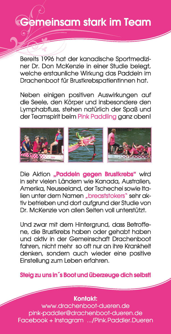 Pink-Paddler-Düren - Paddeln gegen Brustkrebs